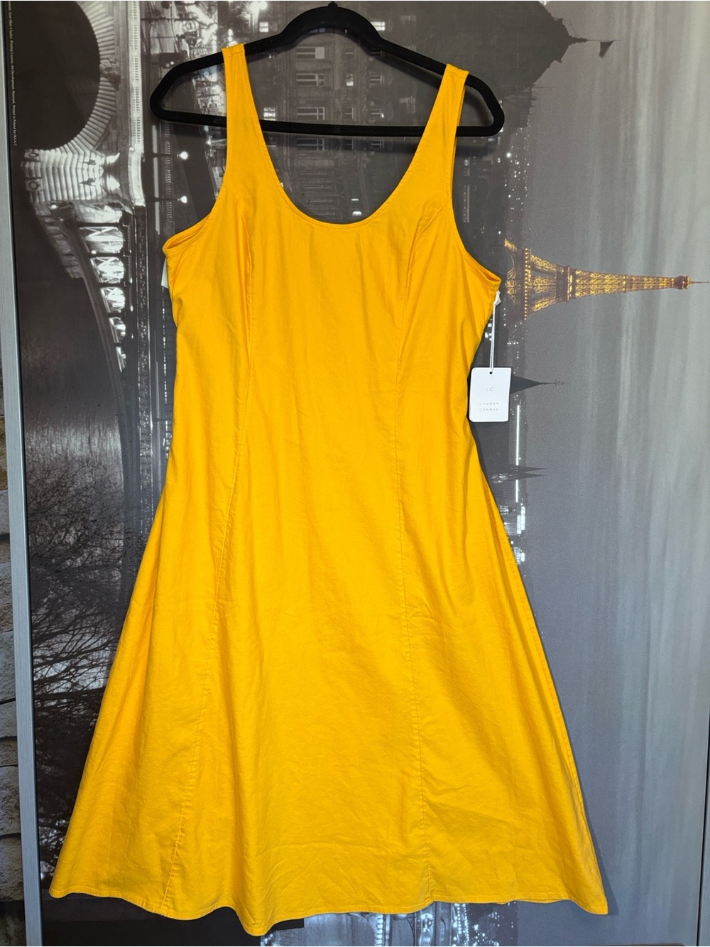 LC Lauren Conrad Mustard Yellow Midi A-Line Dress
